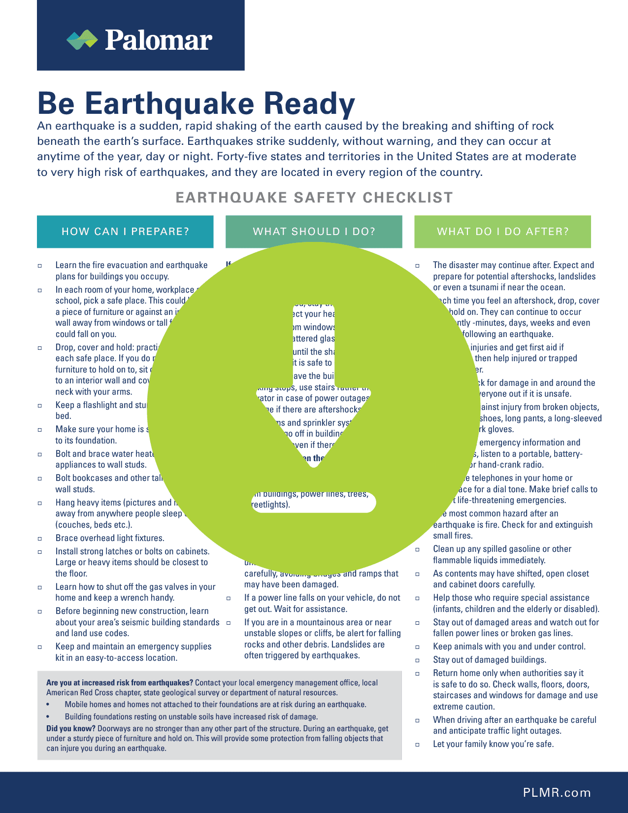 Earthquake Preparedness Checklist - Palomar